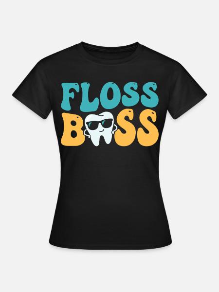Zahnseide-Zahnarztassistent Zahnarzt - Frauen T-Shirt - Schwarz
