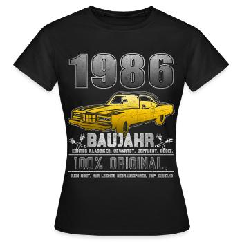 1986 - Year 1986 - Year 1986 - Women's T-Shirt - black - Front - AI Model Female 172 dark (172cm)