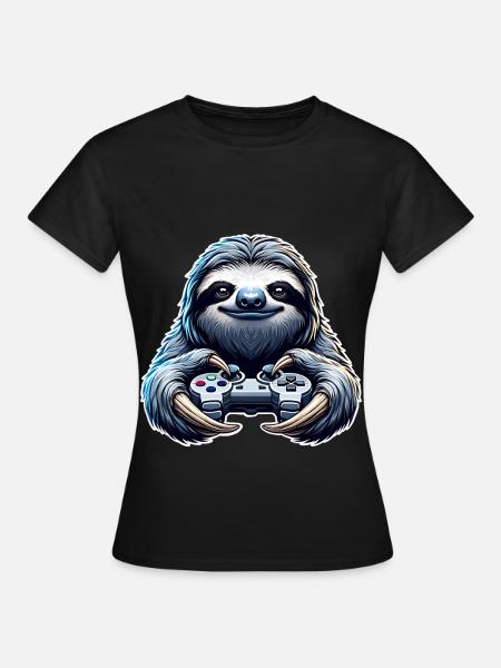 Gaming Faultier - Frauen T-Shirt - Schwarz