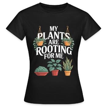 Zimmerpflanzen Hauspflanzen - Frauen T-Shirt - Schwarz - Vorne - AI Model Female 172 dark (172cm)