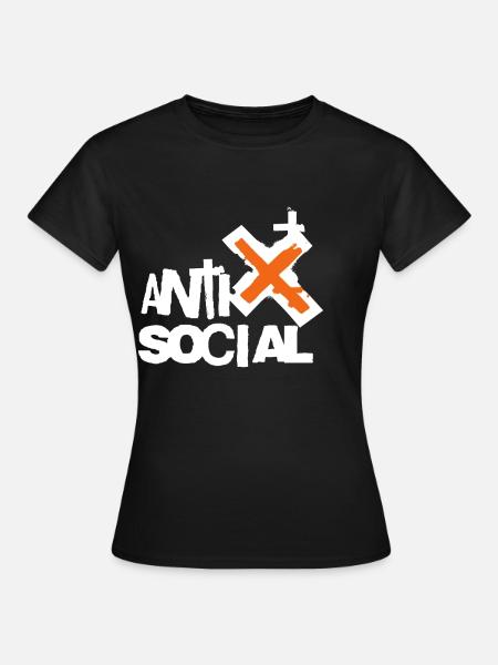 Anti Social Street Art Logo - Frauen T-Shirt - Schwarz