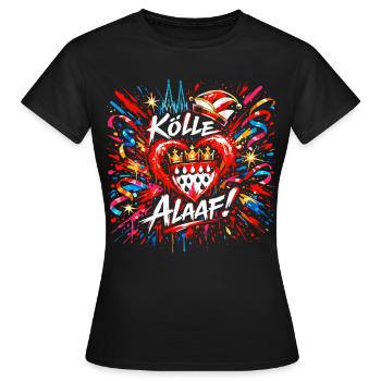 Cadeau de confettis du Carnaval de Kölle Alaaf - T-shirt Femme - noir - Devant - AI Model Female 172 dark (172cm)