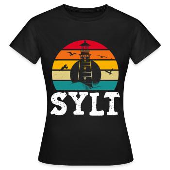 Vacances à la mer du Nord SYLT ÎLE DE LA MER DU NORD Fun - T-shirt Femme - noir - Devant - AI Model Female 172 dark (172cm)