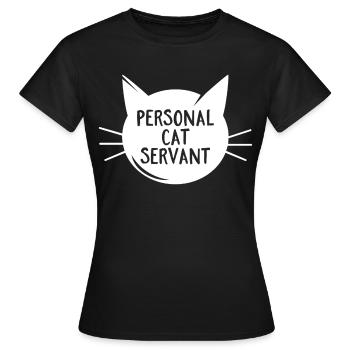 Serviteur Chat Personnel - T-shirt Femme - noir - Devant - AI Model Female 172 dark (172cm)
