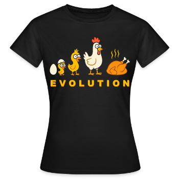 Evolution Poulet Poulet Poulet Drôle - T-shirt Femme - noir - Devant - AI Model Female 172 dark (172cm)
