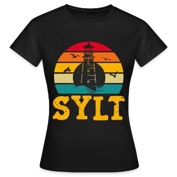 Vacances à la mer du Nord SYLT ÎLE DE LA MER DU NORD Fun - T-shirt Femme - noir - Devant - AI Model Female 172 dark (172cm)