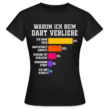 Warum ich beim Dart verliere Darts - Frauen T-Shirt - Schwarz - Vorne - AI Model Female 172 dark (172cm)