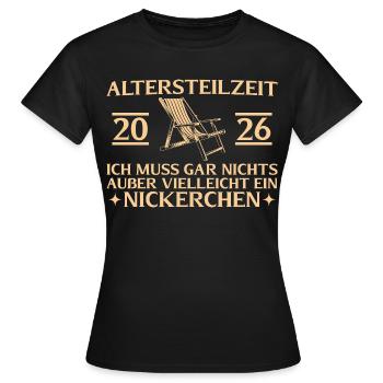 Retraite partielle 2026 : rien que des siestes - T-shirt Femme - noir - Devant - AI Model Female 172 dark (172cm)