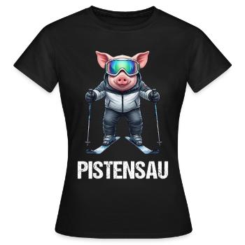 Pistensau - Women's T-Shirt - black - Front - AI Model Female 172 dark (172cm)