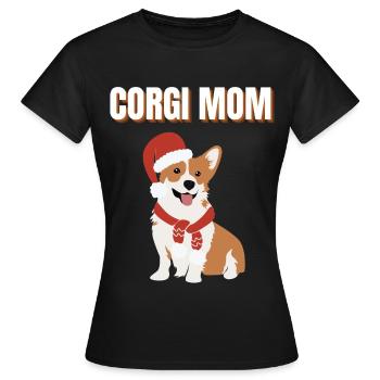 Maman Corgi Toutou de Noël - T-shirt Femme - noir - Devant - AI Model Female 172 dark (172cm)