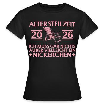 Retraite partielle 2026 : rien que des siestes - T-shirt Femme - noir - Devant - AI Model Female 172 dark (172cm)