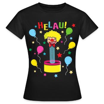 Clown du Carnaval de Helau de Mayence - T-shirt Femme - noir - Devant - AI Model Female 172 dark (172cm)