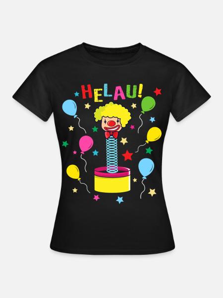 Helau Mainz Karneval Clown - Frauen T-Shirt - Schwarz