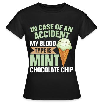 Mint Chocolate Chip Flavour Waffle Cone Mint - Women's T-Shirt - black - Front - AI Model Female 172 dark (172cm)