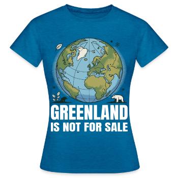 Greenland Is Not For Sale - Frauen T-Shirt - Antikblaues Saphir meliert - Vorne - AI Model Female 172 dark (172cm)