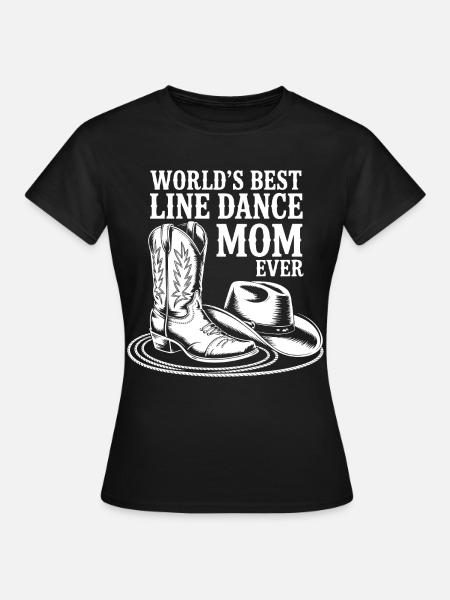 LineDance Mama mit Cowboystiefeln - Frauen T-Shirt - Schwarz