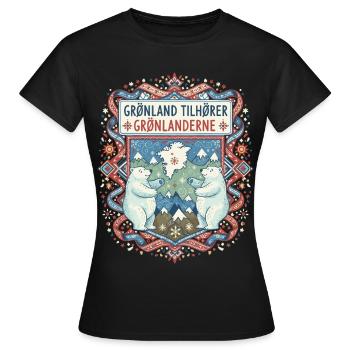 Le Groenland appartient aux Groenlandais, anti-coloniaux - T-shirt Femme - noir - Devant - AI Model Female 172 dark (172cm)