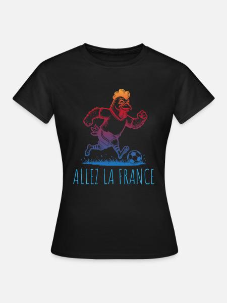 Allez la France Fussball Hahn - Frauen T-Shirt - Schwarz