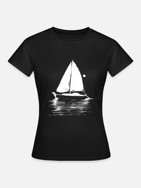 Segelboot Grafik - Frauen T-Shirt - Schwarz