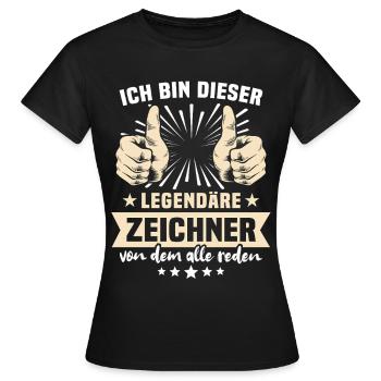 Dictons des Illustrateurs - T-shirt Femme - noir - Devant - AI Model Female 172 dark (172cm)