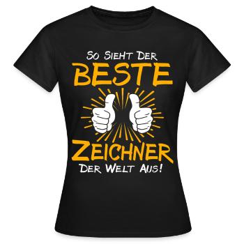 Zeichner Geschenkidee - Frauen T-Shirt - Schwarz - Vorne - AI Model Female 172 dark (172cm)