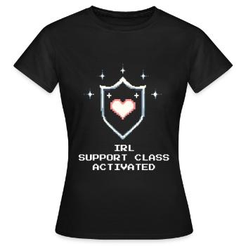 Support Class IRL | Solidité du travail social - T-shirt Femme - noir - Devant - AI Model Female 172 dark (172cm)