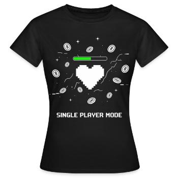 Cœur de joueur en mode solo - T-shirt Femme - noir - Devant - AI Model Female 172 dark (172cm)