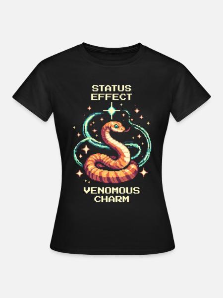 Giftiger Charme | Schlange Status Effekt - Frauen T-Shirt - Schwarz
