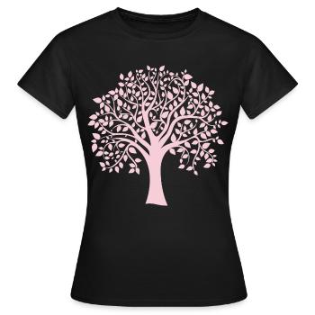 Icon Pink Jumbo Tree Print Silhouette - Frauen T-Shirt - Schwarz - Vorne - AI Model Female 172 dark (172cm)