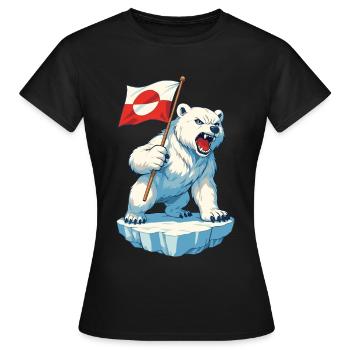 Greenland Flag Greenland Is Not For Sale - Women's T-Shirt - black - Front - AI Model Female 172 dark (172cm)