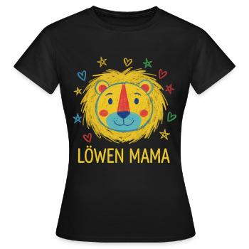 Löwenmama Kinderzeichnung - Frauen T-Shirt - Schwarz - Vorne - AI Model Female 172 dark (172cm)