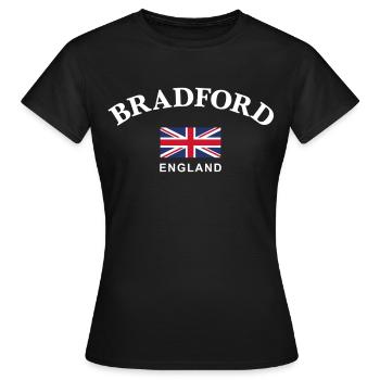 Bradford, Angleterre - T-shirt Femme - noir - Devant - AI Model Female 172 dark (172cm)