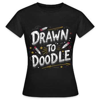 Gribouillis Dessins Dessins Dessin à Gribouillis - T-shirt Femme - noir - Devant - AI Model Female 172 dark (172cm)