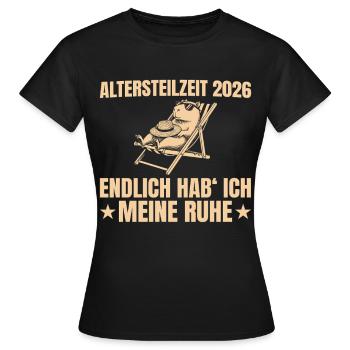 Retraite partielle 2026 Enfin j’ai la paix - T-shirt Femme - noir - Devant - AI Model Female 172 dark (172cm)
