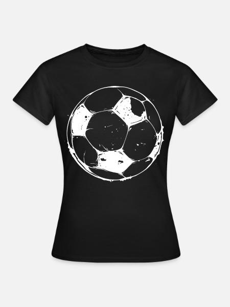 Fußball Zeichnung - Frauen T-Shirt - Schwarz