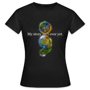 Point-virgule zen - T-shirt Femme - noir - Devant - AI Model Female 172 dark (172cm)