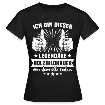 Légende du sculpteur sur bois - T-shirt Femme - noir - Devant - AI Model Female 172 dark (172cm)