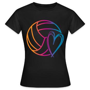 Volleyball Ball - Frauen T-Shirt - Schwarz - Vorne - AI Model Female 172 dark (172cm)