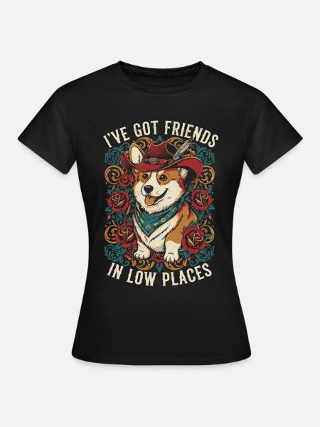 Cowboy Corgi Dog - Women's T-Shirt - black