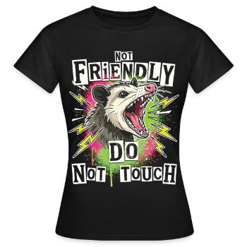 Opossum Pas Amical Mème Ironique Drôle - T-shirt Femme - noir - Devant - AI Model Female 172 dark (172cm)