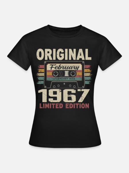 Februar 1967, Februar 1967 Geburtstagsgeschenk - Frauen T-Shirt - Schwarz