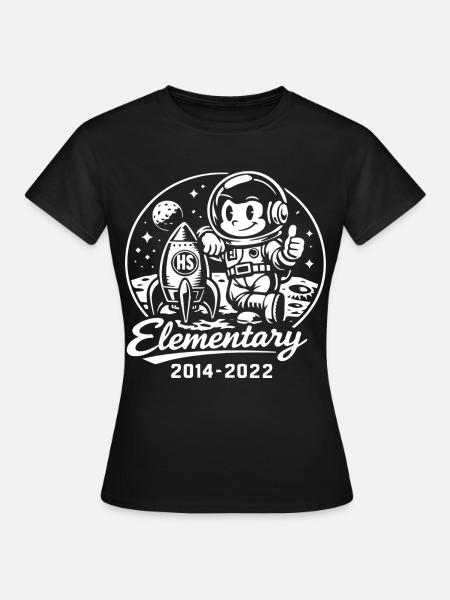 Elementar-Astronauten-Mond - Frauen T-Shirt - Schwarz