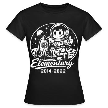 Baby-Astronaut und Rakete - Frauen T-Shirt - Schwarz - Vorne - AI Model Female 172 dark (172cm)