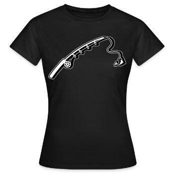 Angelrute Angeln - Frauen T-Shirt - Schwarz - Vorne - AI Model Female 172 dark (172cm)