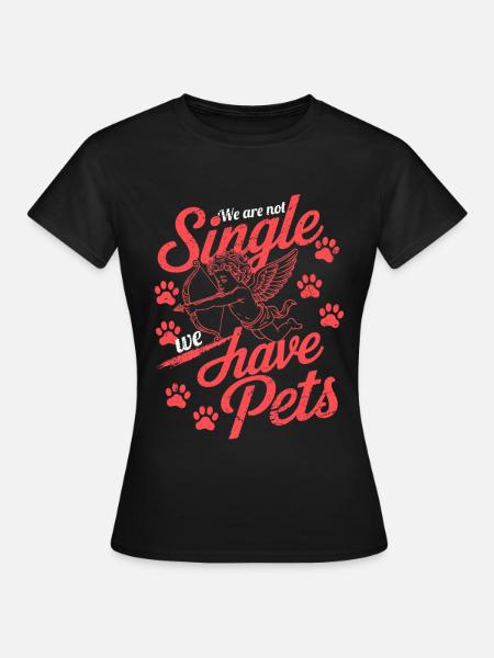 Valentinstag mit Haustieren - T-shirt dam - svart