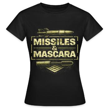Female Soldier Missiles & Mascara - Women's T-Shirt - black - Front - AI Model Female 172 dark (172cm)