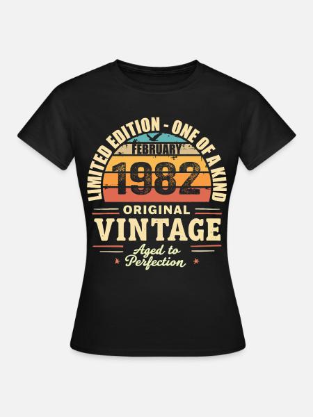 February 1982 Birthday Gift February 1982 - Women's T-Shirt - black