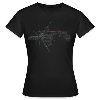Carte Pulsar Voyager Sonde Record Spatiale d’Or - T-shirt Femme - noir - Devant - AI Model Female 172 dark (172cm)