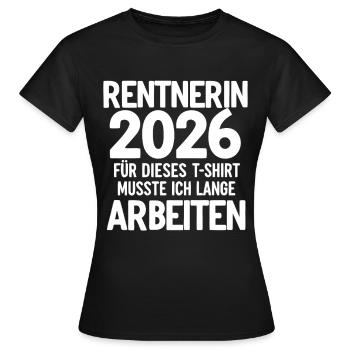Pensioner 2026 - Women's T-Shirt - black - Front - AI Model Female 172 dark (172cm)