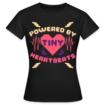 NICU Nurse Powered By Tiny Heartbeats - Women's T-Shirt - black - Front - AI Model Female 172 dark (172cm)